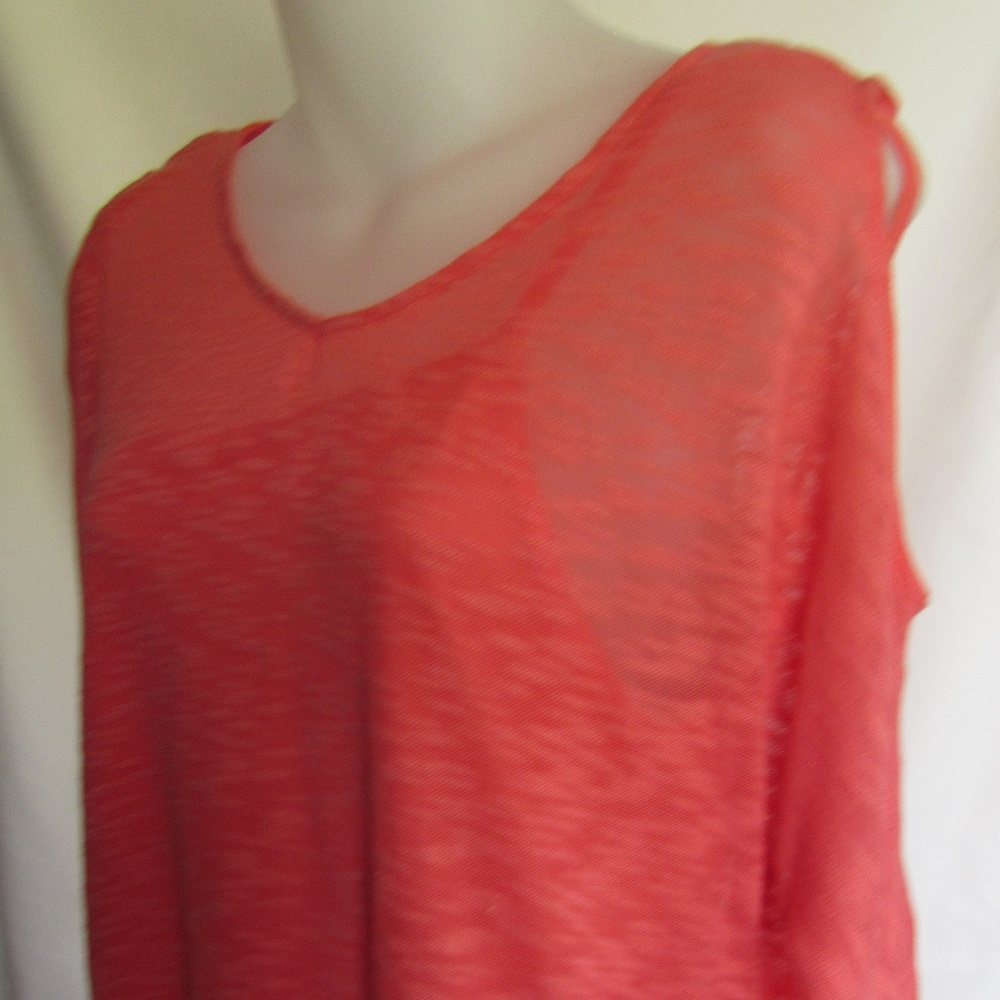 Bobbie Brooks Coral Open Shoulder Lace Blouse